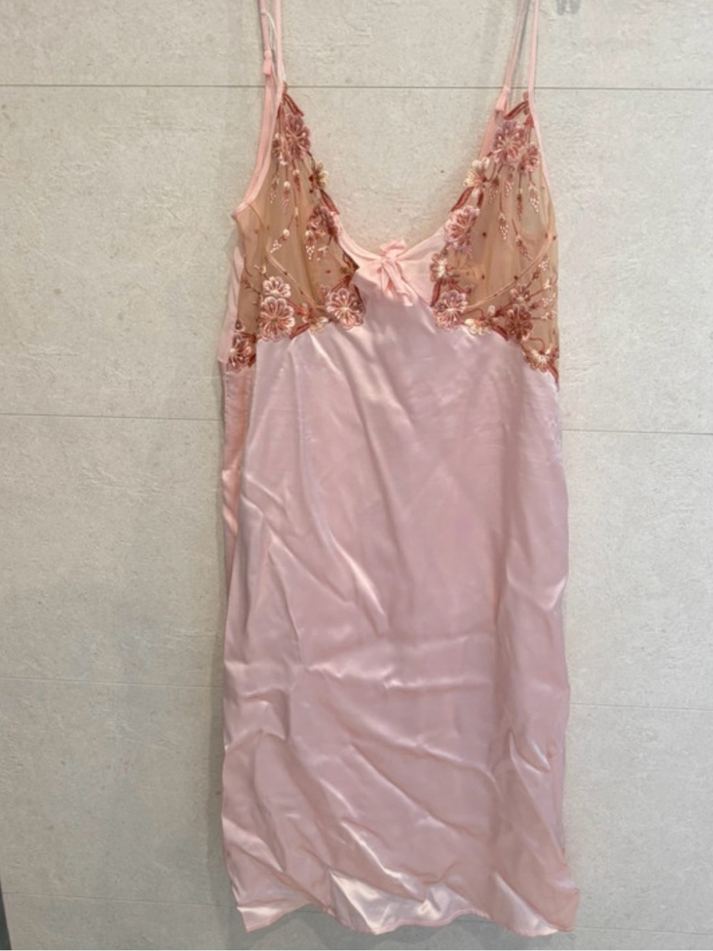 LA Perla Silk Delicate Pink Lace-Trim Slip Dress